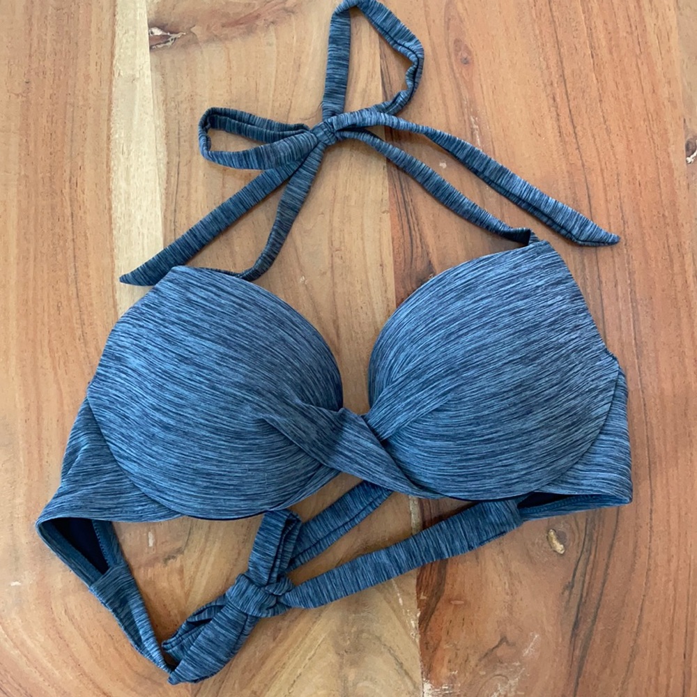 New H&M wrap front underwire grey bikini top